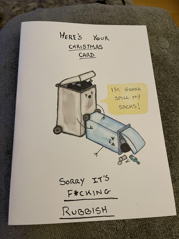 Christmas card my best mate made for me
