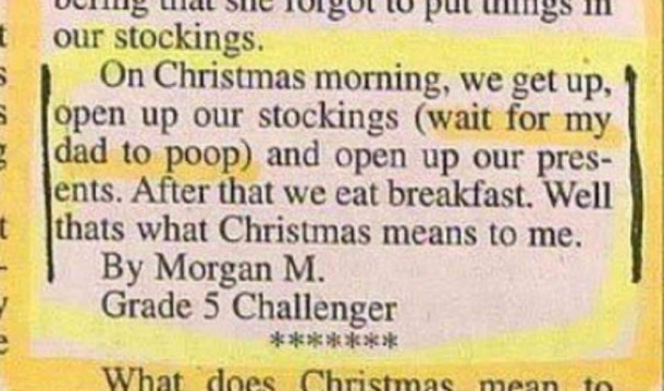 Christmas morning relief