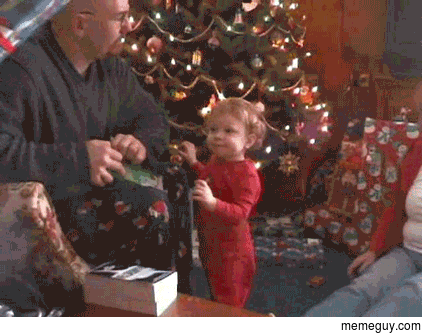 Christmas time punching babies