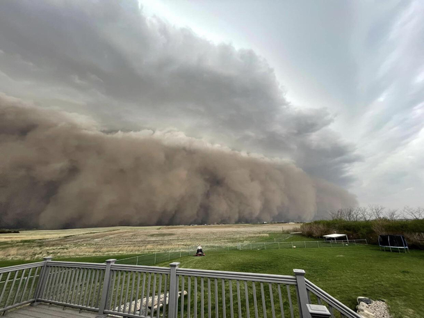 Classmates husband during a South Dakota storm the other day