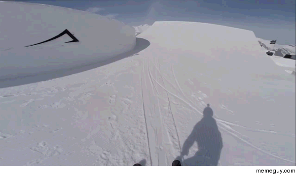 Clearing a  foot gap with skis