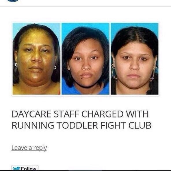 Clearly someone didnt know the rules of toddler fight club