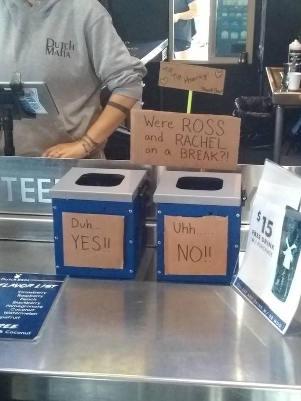Clever tip jar