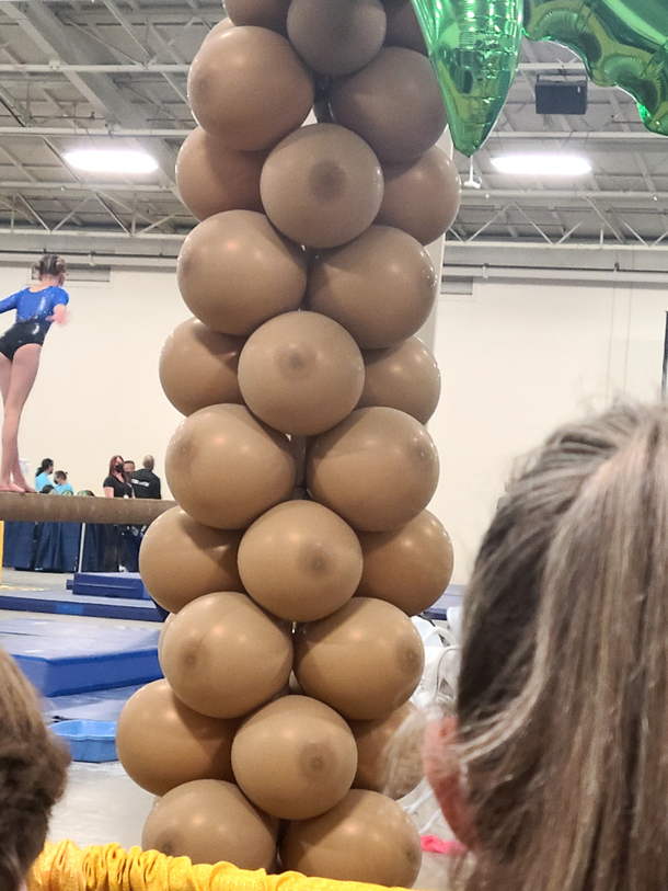Coconut Tree Balloons Put Up by My Daughters Gymnastics Venue