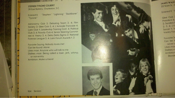 Colbert and his glory in highschool