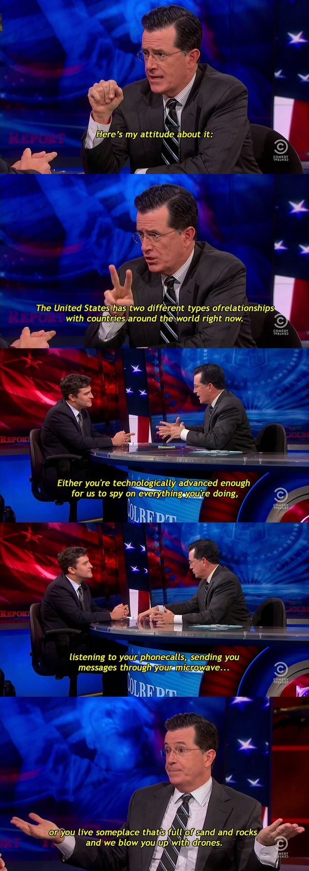 Colbert on US relations with the rest of the world