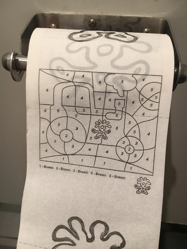 Colouring in toilet paper