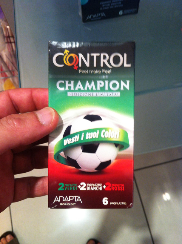 Condoms found in Italy wear your colors  red  white and  green