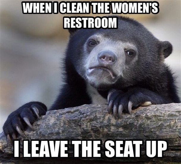 Confession bear at work
