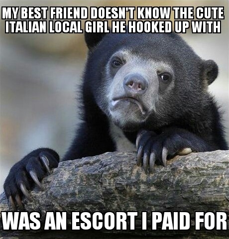 Confession Bear goes to Italy