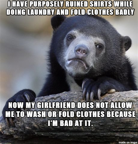 Confession bear on chores