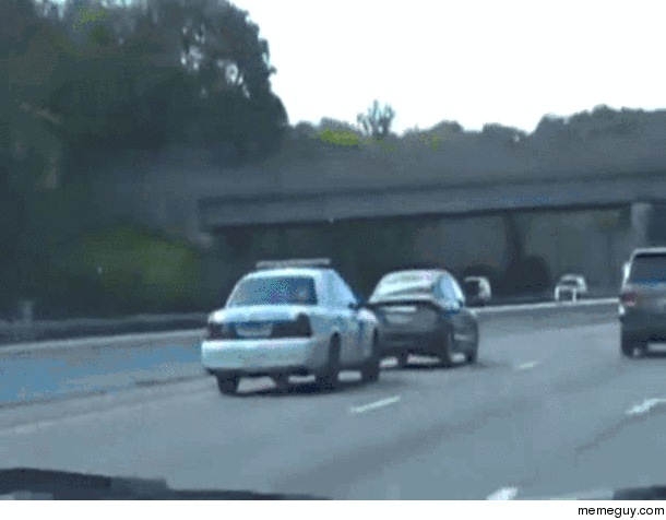 Cop trolls slow driver in left lane on highway