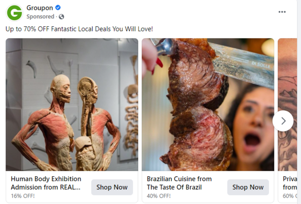 Could they have at least put a larger space or another advertiser in between these two
