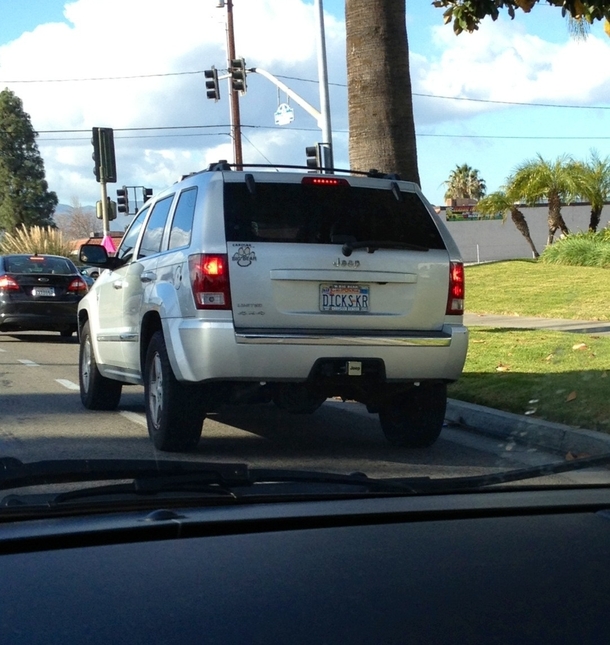 Couldnt believe someone would have this license plate It was a little old lady driving