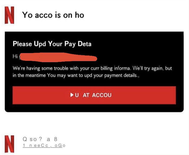 Covid hit the scammers so hard they cant afford an entire keyboard