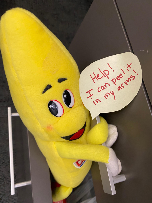 Coworker hates puns and hates bananas So I left him this