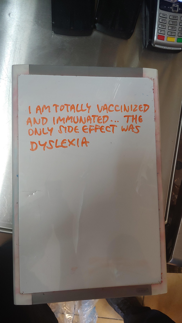 Coworker wrote this on the white board this morning
