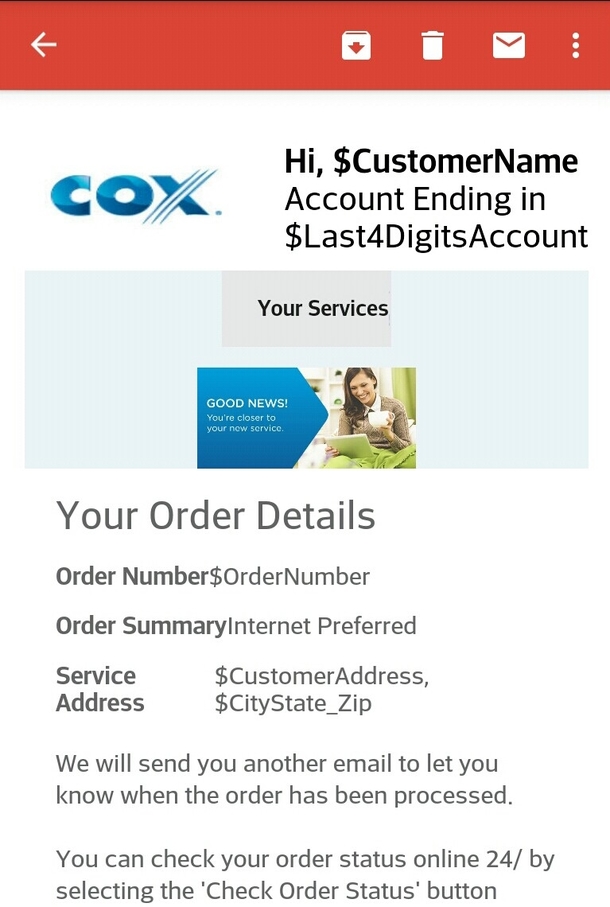 Cox really making me feel special