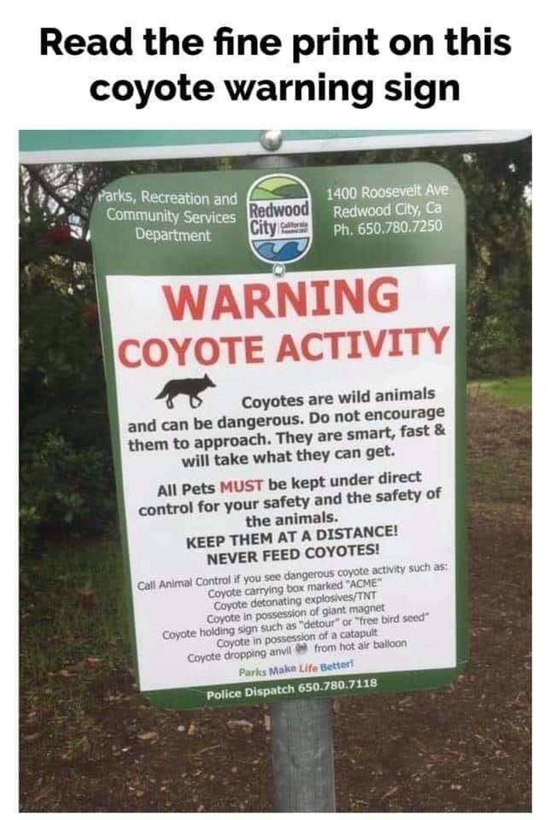 Coyote warning