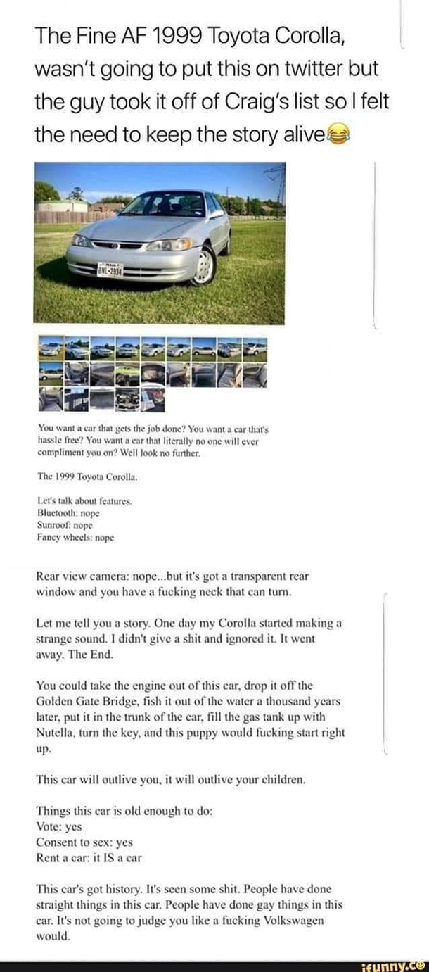 Craigslist ad