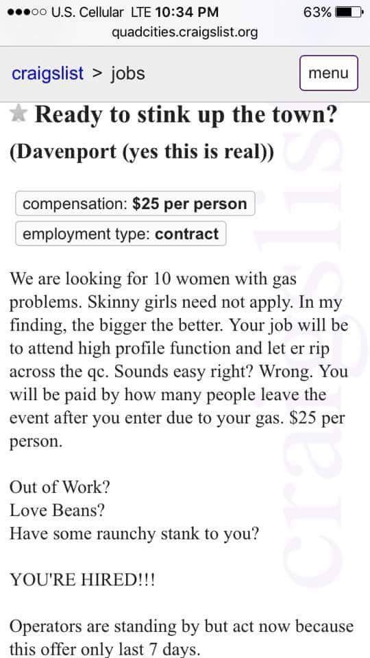 Craigslist fart contract