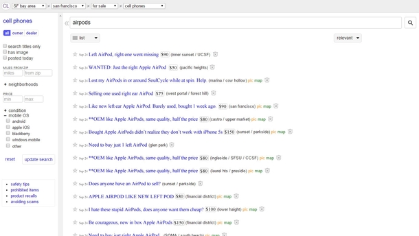 Craigslist in a couple of weeks