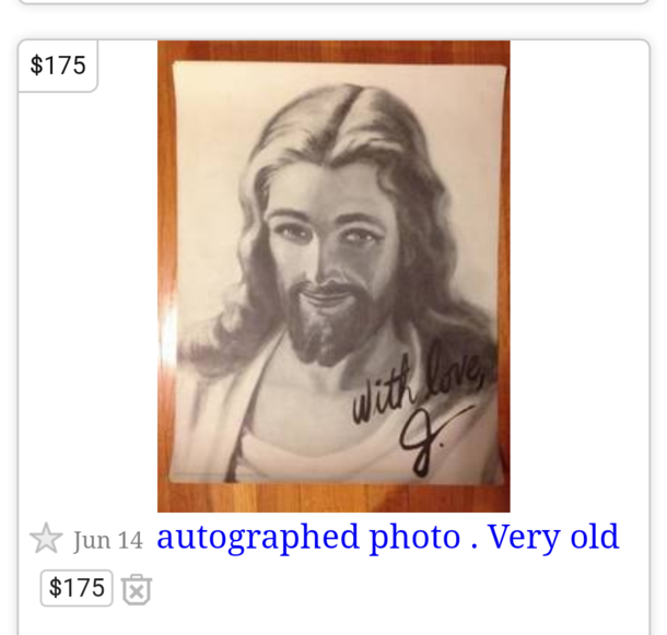 Craigslist -  year old autographed photo