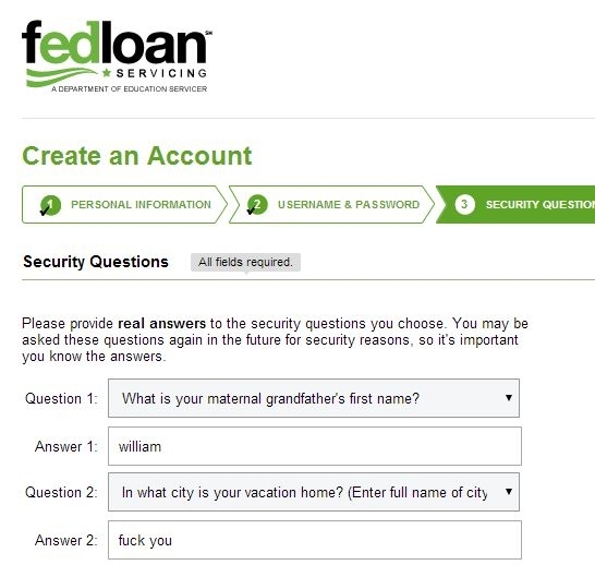 Creating my student loan account online