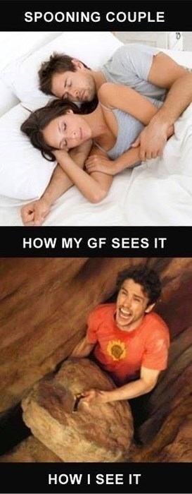 Cuddling is a struggle