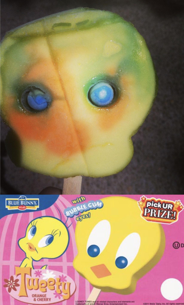 Cursed Tweety Bird popsicle