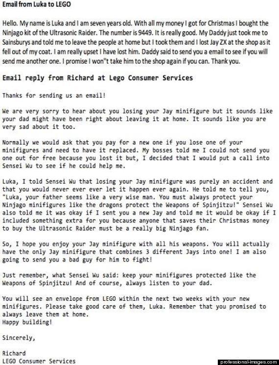 Customer service is awesome and imaginative at Lego repost