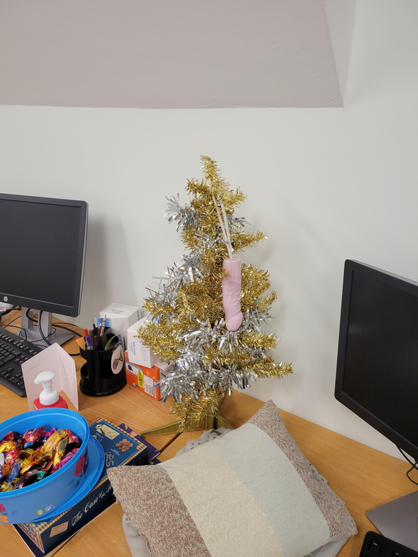 Cute little Christmas tree at the place I work