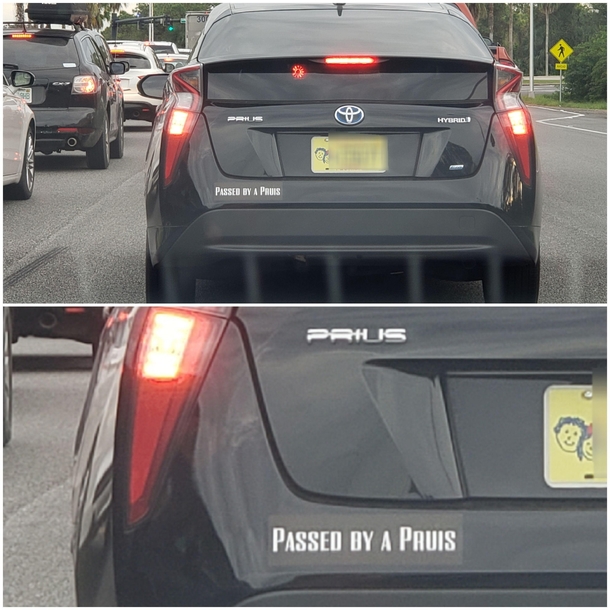 Cuts me off in traffic then I looks down to see this Well played Lol