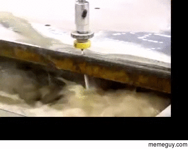 Cutting steel with water