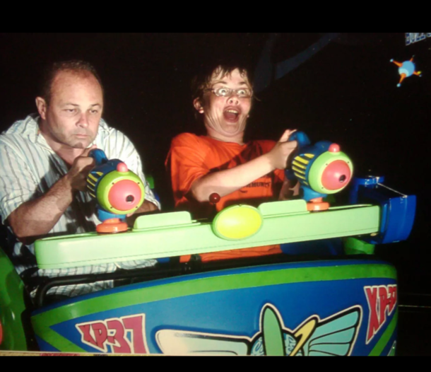 Dad and Son at Disney World