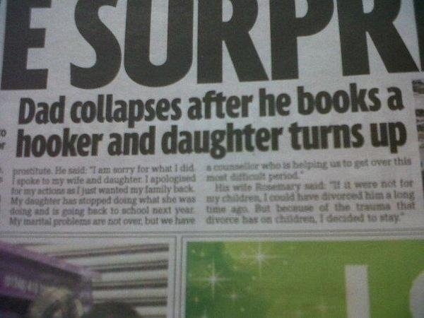 Dad books a hooker