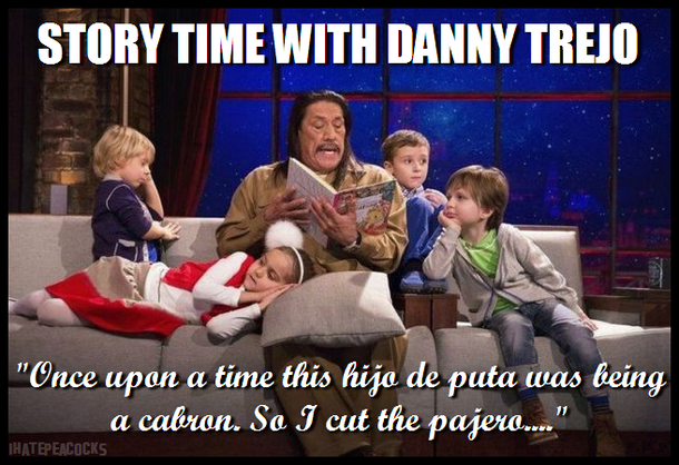 Dad can Machete read us a bedtime story