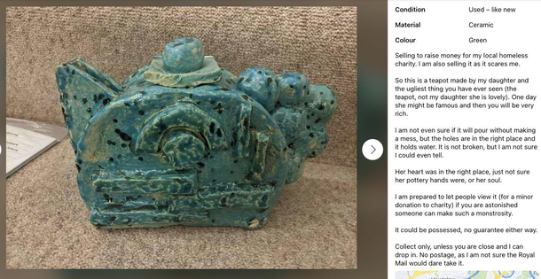 Dad sells daughters ugly teapot