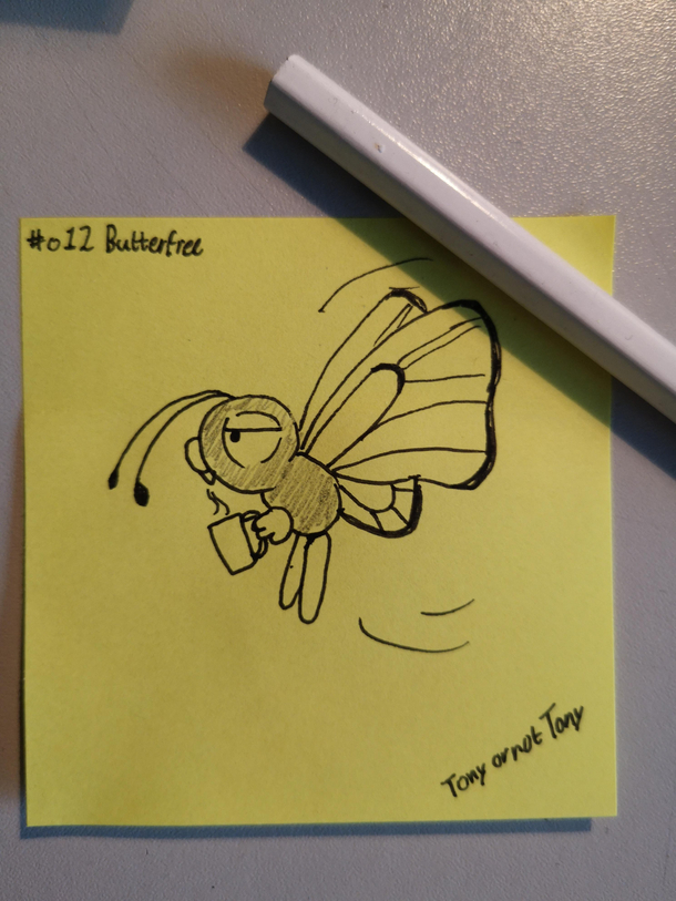 Daily Post-itmon  low-energy Butterfree