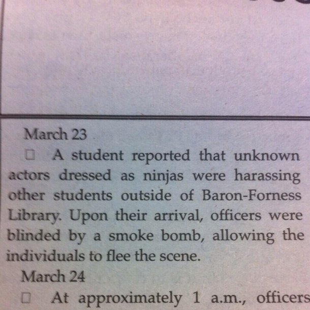 Damn college ninjas