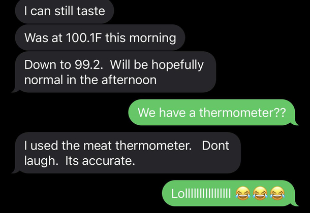 Dare I ask where he used the meat thermometer