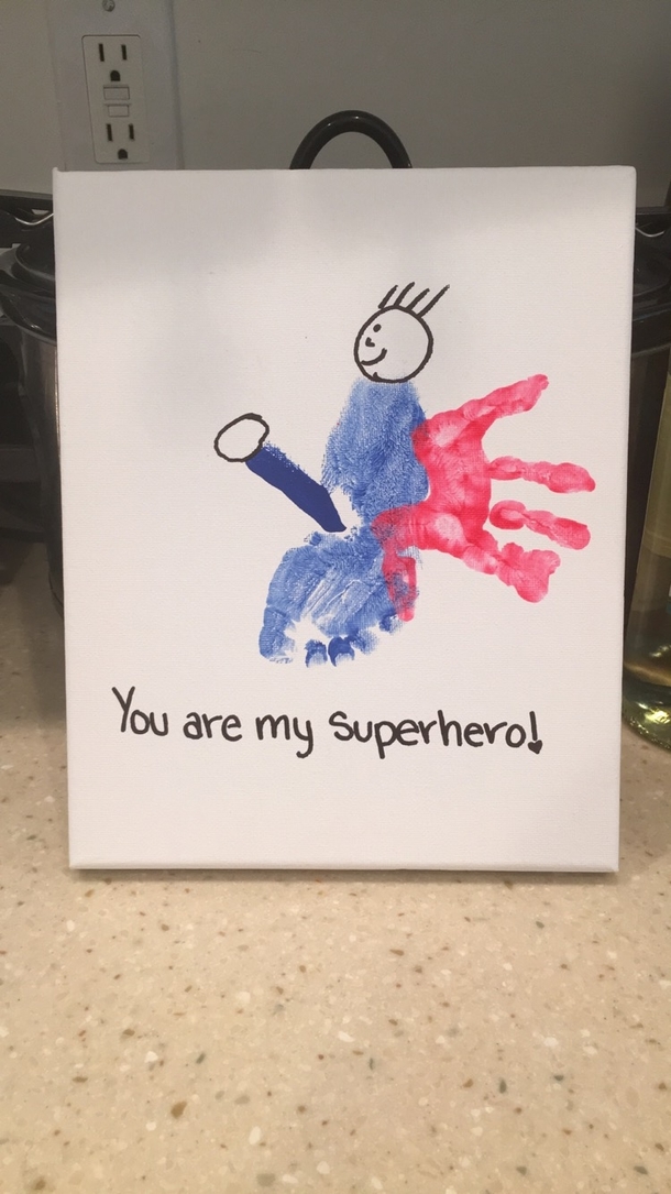 Daughter painted Fathers Day present for me at school Not sure what to think
