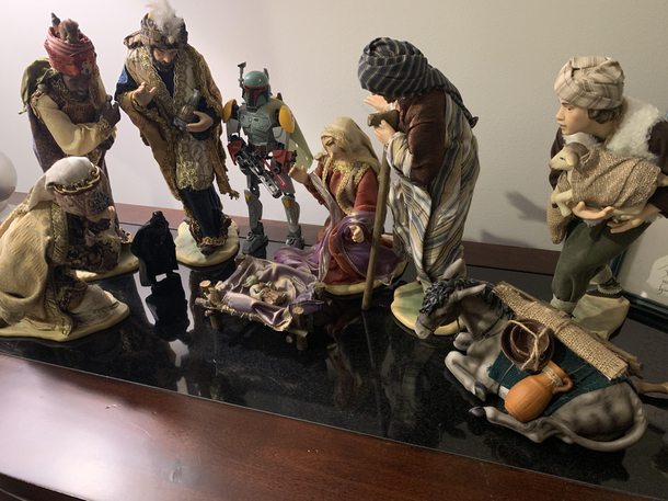 Day  of adding stuff to the nativity scene until my mom notices