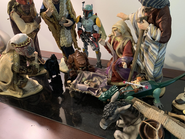 Day  of adding stuff to the nativity scene until my mom notices