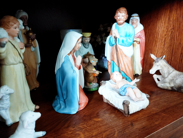 Day one of adding things to the nativity scene until someone notices