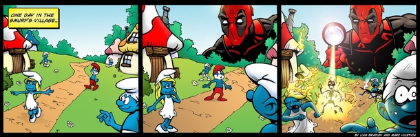 Deadpool meets the smurfs