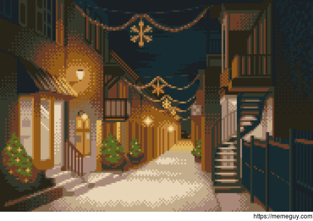 December Alley  pixel art by me 