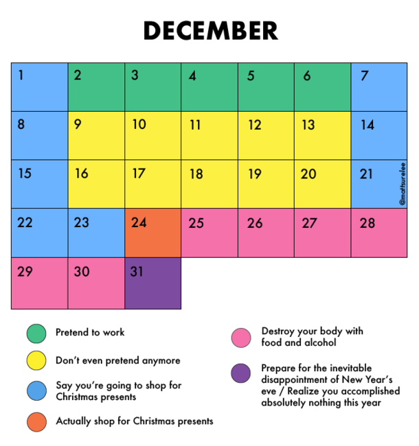 Decembers schedule