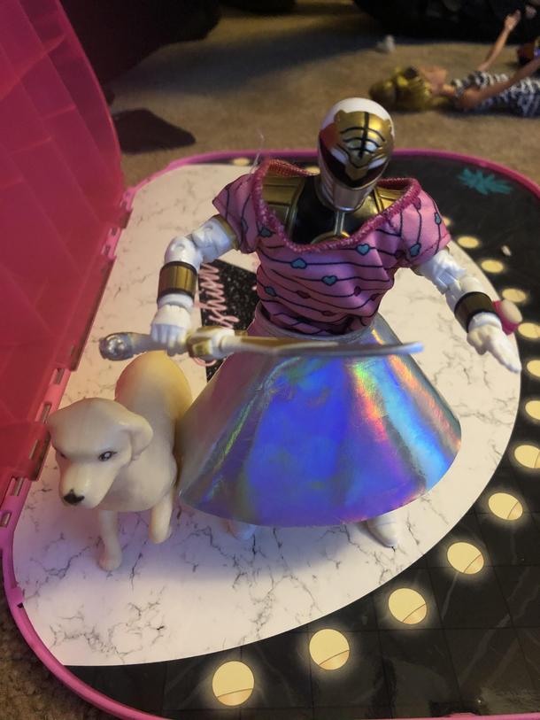 Decided to use my own toy to play dolls with my daughter