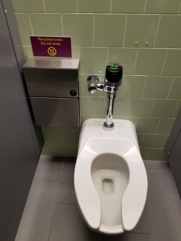 Definitely where I would consider refilling my water bottle Glad they put a warning to stop me